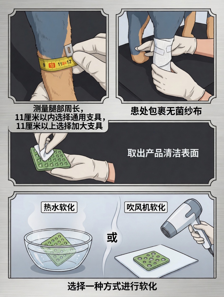 Heating the thermoplastic splint sheet to approximately 70°C